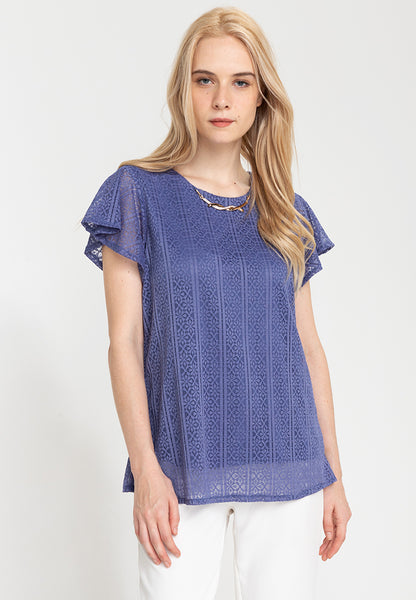 Krizia Lace Blouse with Free Necklace