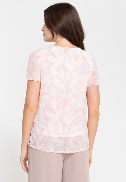 Krizia Special Fabric Puff Sleeves Tie Neck Blouse Top