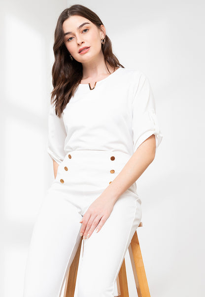 Krizia 3/4 Blouse With V-Details