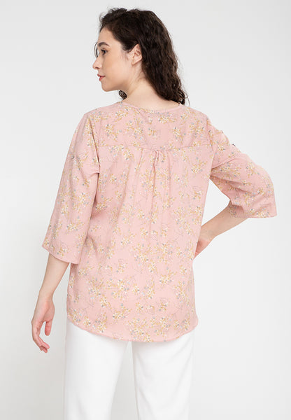 Krizia Roll Tab Sleeves Overlap Hem Blouse With Neck Detail