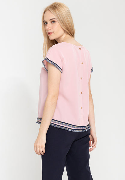 Krizia Tassel Fringe Buttoned Back Top