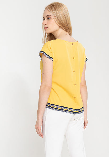 Krizia Tassel Fringe Buttoned Back Top