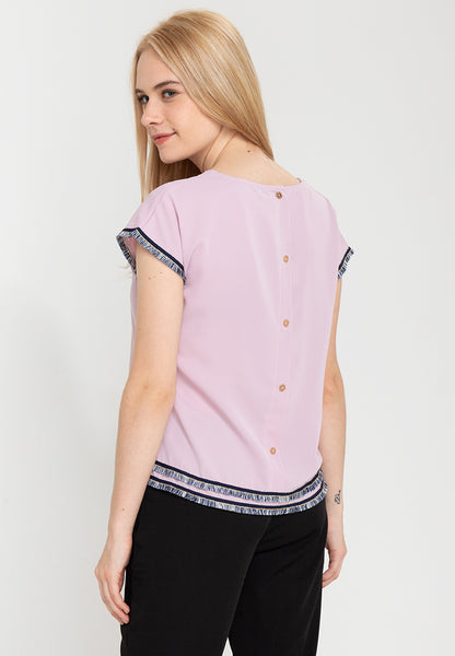 Krizia Tassel Fringe Buttoned Back Top