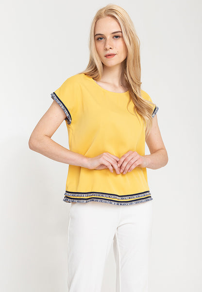 Krizia Tassel Fringe Buttoned Back Top