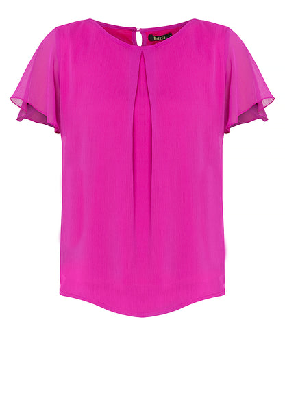 Krizia Pleated Bell Sleeve Blouse