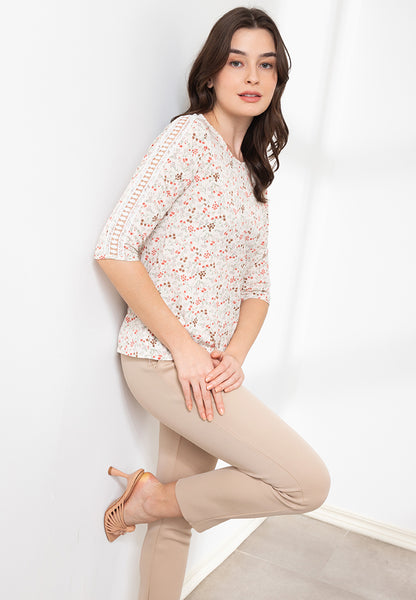 Krizia 3/4 Sleeve Blouse with Sleeve Detail