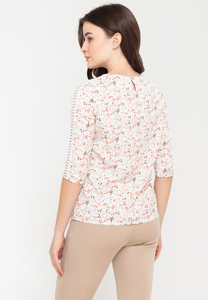 Krizia 3/4 Sleeve Blouse with Sleeve Detail