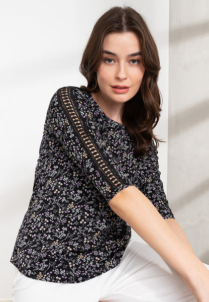 Krizia 3/4 Sleeve Blouse with Sleeve Detail