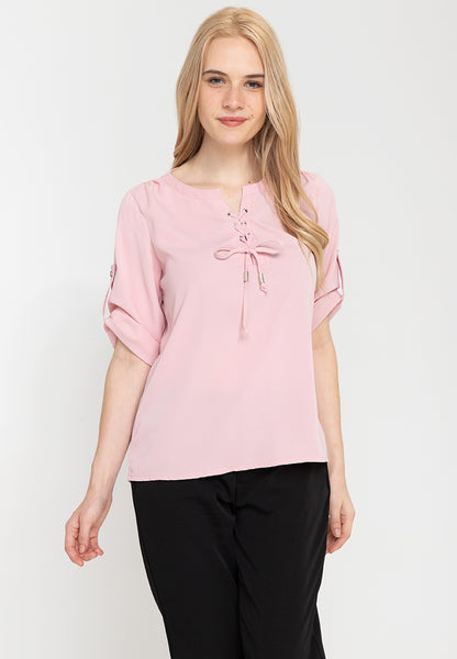 Krizia 3/4 Long Sleeve Tie Down Neck Detail