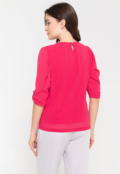 Statement Sleeve Blouse with Neck Detai