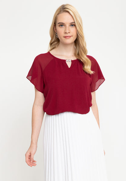 Krizia Printed V Detail Blouse