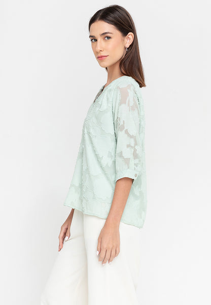 Krizia Special Fabric V-Neck  Blouse Top