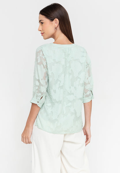 Krizia Special Fabric V-Neck  Blouse Top