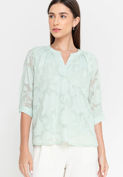 Krizia Special Fabric V-Neck  Blouse Top