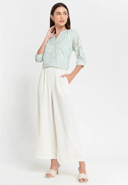 Krizia Special Fabric V-Neck  Blouse Top