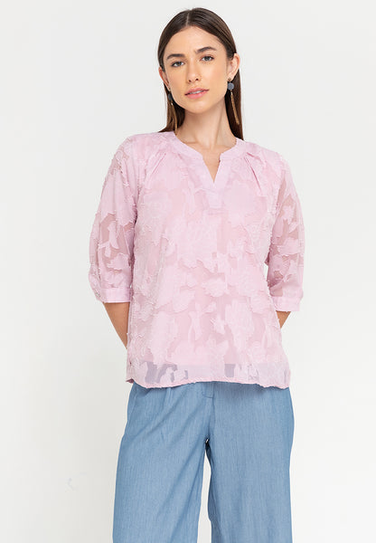 Krizia Special Fabric V-Neck  Blouse Top