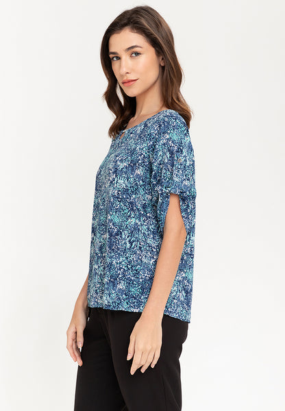 Krizia Stripe Roll Tab Blouse with Metal Tab Detail