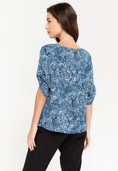 Krizia Stripe Roll Tab Blouse with Metal Tab Detail