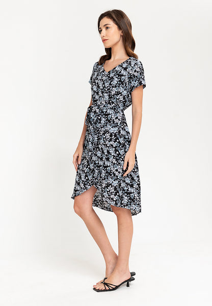 Krizia High Low Overlap Printed Dress