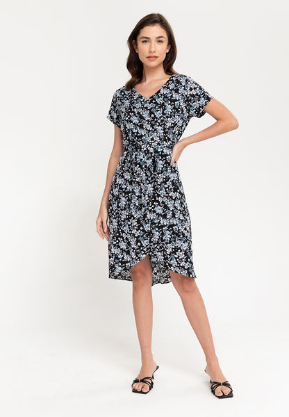 Krizia High Low Overlap Printed Dress