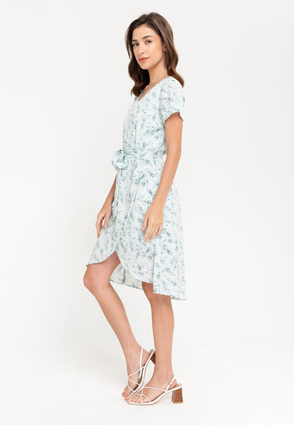Krizia High Low Overlap Printed Dress