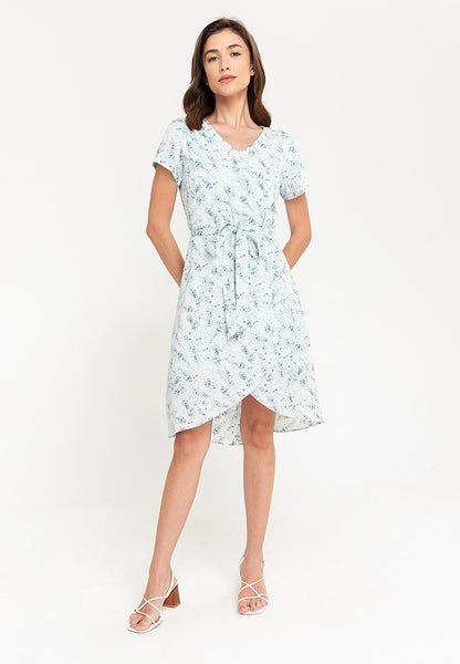 Krizia High Low Overlap Printed Dress