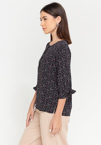 Krizia Button Down Quarter Sleeve Blouse Top