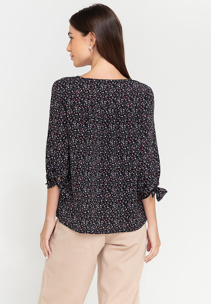 Krizia Button Down Quarter Sleeve Blouse Top