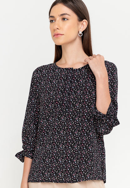 Krizia Button Down Quarter Sleeve Blouse Top