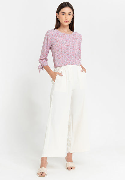 Krizia Button Down Quarter Sleeve Blouse Top