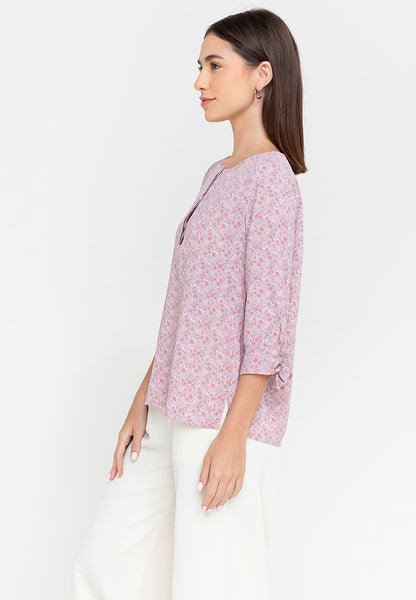 Krizia Button Down Quarter Sleeve Blouse Top