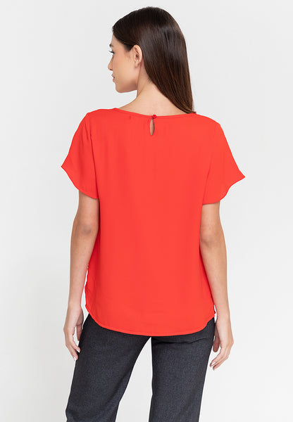 Krizia Pleated Bell Sleeve Blouse