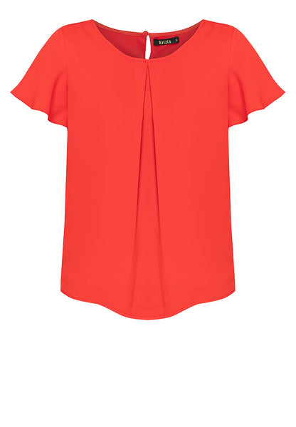 Krizia Pleated Bell Sleeve Blouse