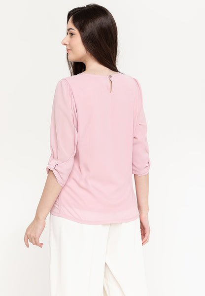 Krizia Statement Sleeve Blouse with Neck Detail