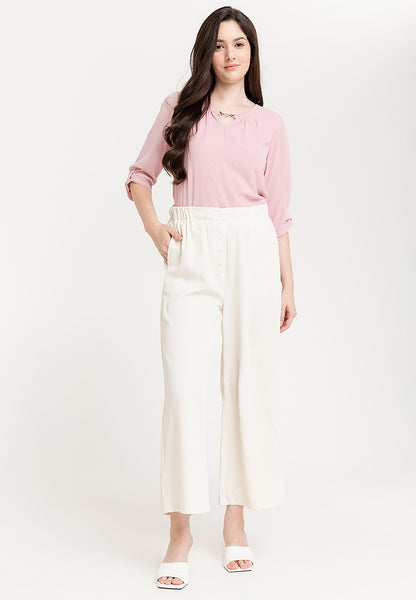 Krizia Statement Sleeve Blouse with Neck Detail
