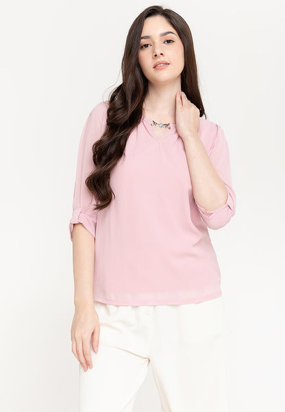 Krizia Statement Sleeve Blouse with Neck Detail