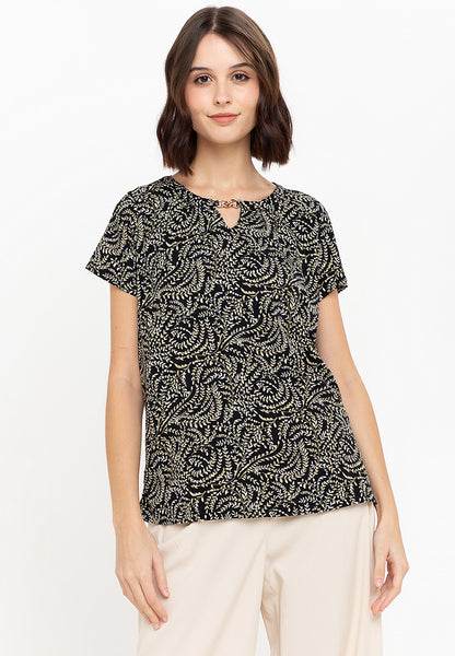 Krizia Cotton Paisley Printed Detail Blouse Top