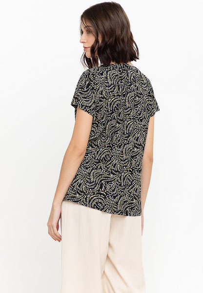 Krizia Cotton Paisley Printed Detail Blouse Top