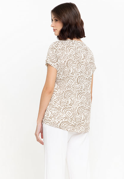 Krizia Cotton Paisley Printed Detail Blouse Top