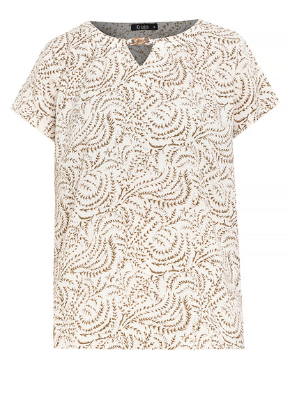 Krizia Cotton Paisley Printed Detail Blouse Top