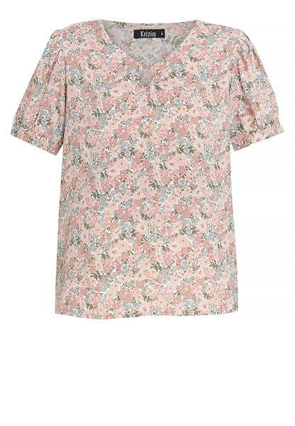 Krizia Pearl Detail Puff Sleeves Blouse Top