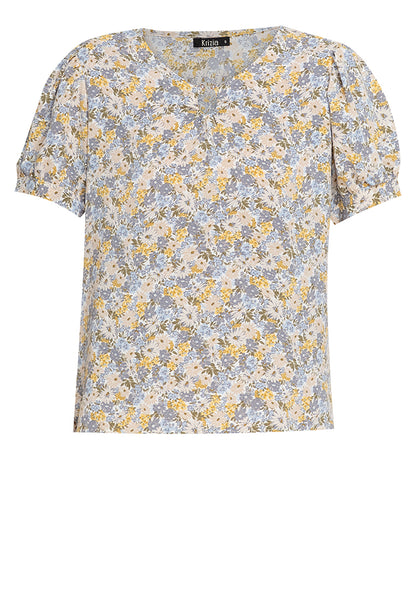 Krizia Pearl Detail Puff Sleeves Blouse Top