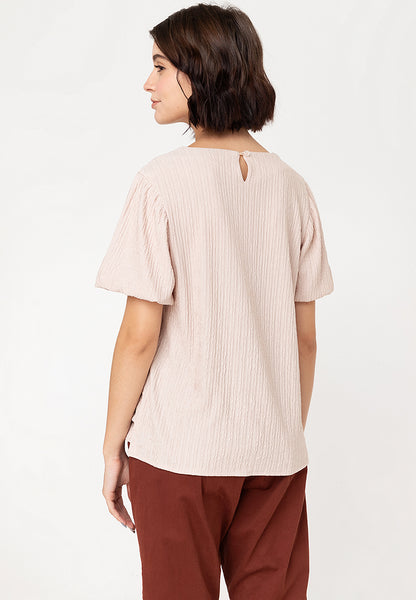 Krizia Special Fabric Puff Sleeve Blouse