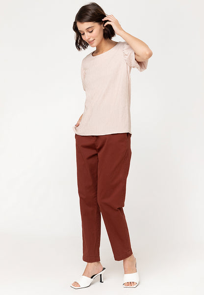 Krizia Special Fabric Puff Sleeve Blouse