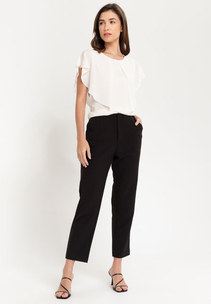 Krizia Pleated Overlay Blouse Top