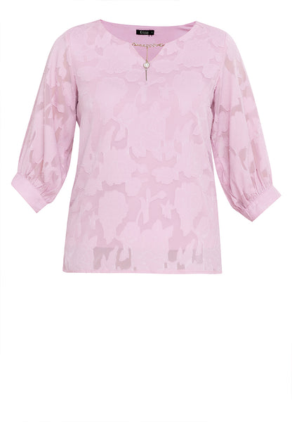 Krizia Special Fabric Puff Sleeve Blouse with Detachable Neck Accessory