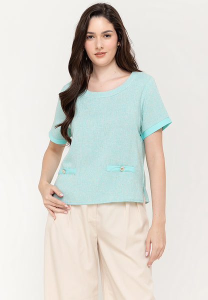 Krizia Tweed Top Blouse