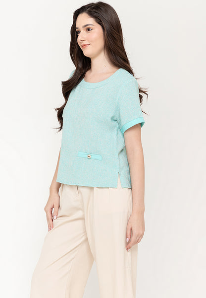 Krizia Tweed Top Blouse