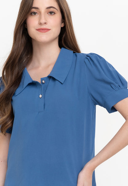 Krizia Cotton Button Blouse Polo with Collar
