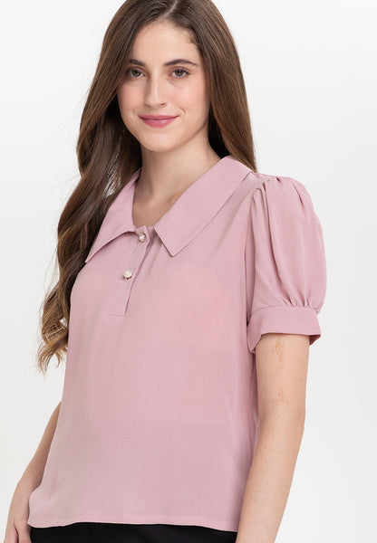 Krizia Cotton Button Blouse Polo with Collar